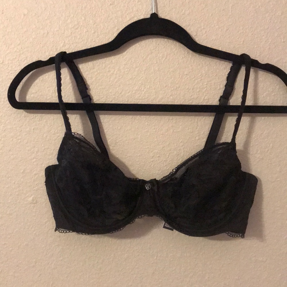 Victoria’s Secret Black Lace Unlined Bra 34D